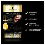 Schwarzkopf Oleo Intense 1-10 Intense Black No Ammonia Permanent Hair Dye Hair Colourants & Dyes ASDA   