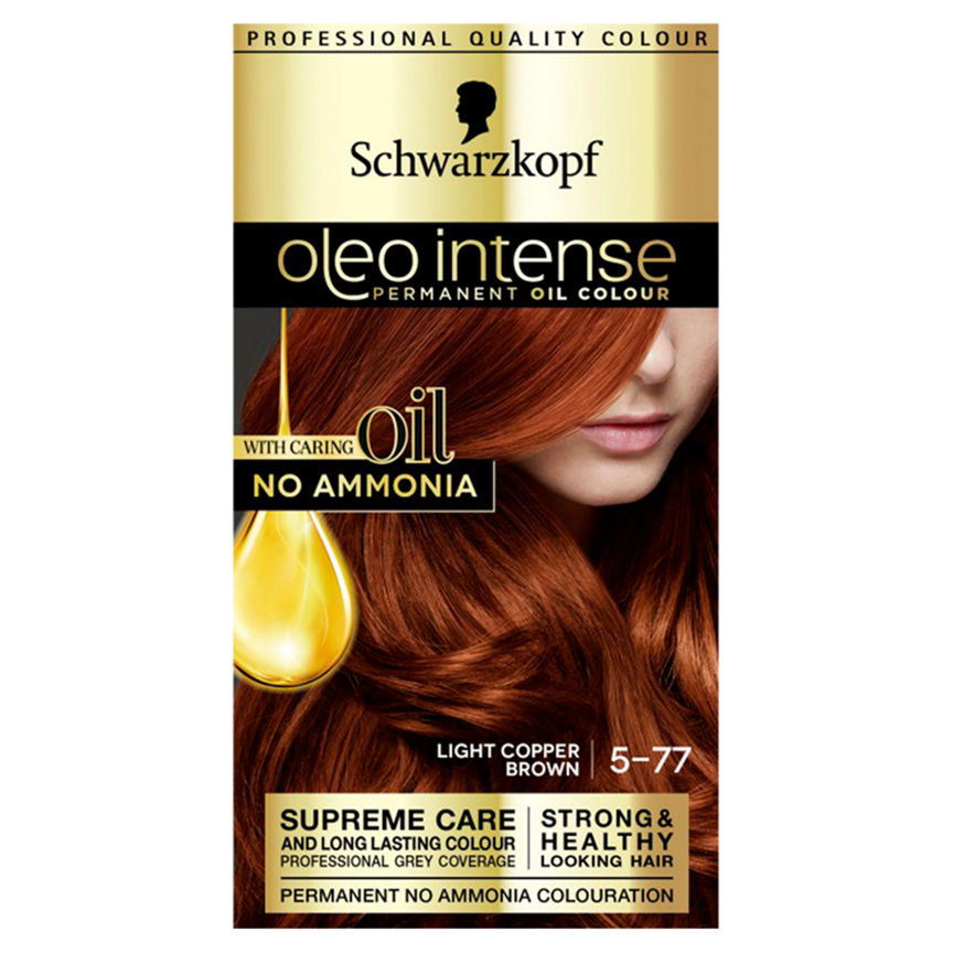 Schwarzkopf Oleo Intense 5-77 Light Copper Brown No Ammonia Permanent Hair Dye Hair Colourants & Dyes ASDA   