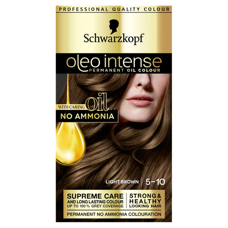 Schwarzkopf Oleo Intense 5-10 Light Brown No Ammonia Permanent Hair Dye Hair Colourants & Dyes ASDA   