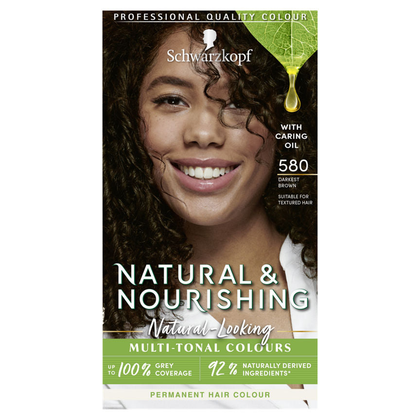 Schwarzkopf Natural & Nourishing Vegan Brown Hair Dye Darkest Brown 580 Permanent