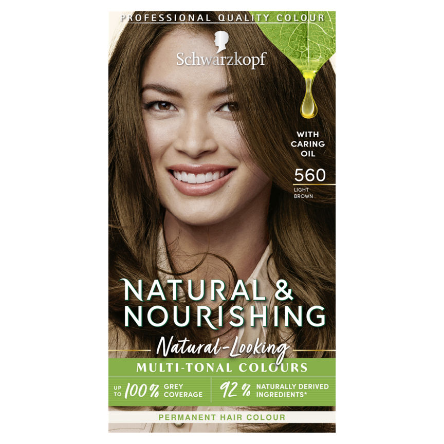 Schwarzkopf Natural & Nourishing Vegan Brown Hair Dye Light Brown 560 Permanent