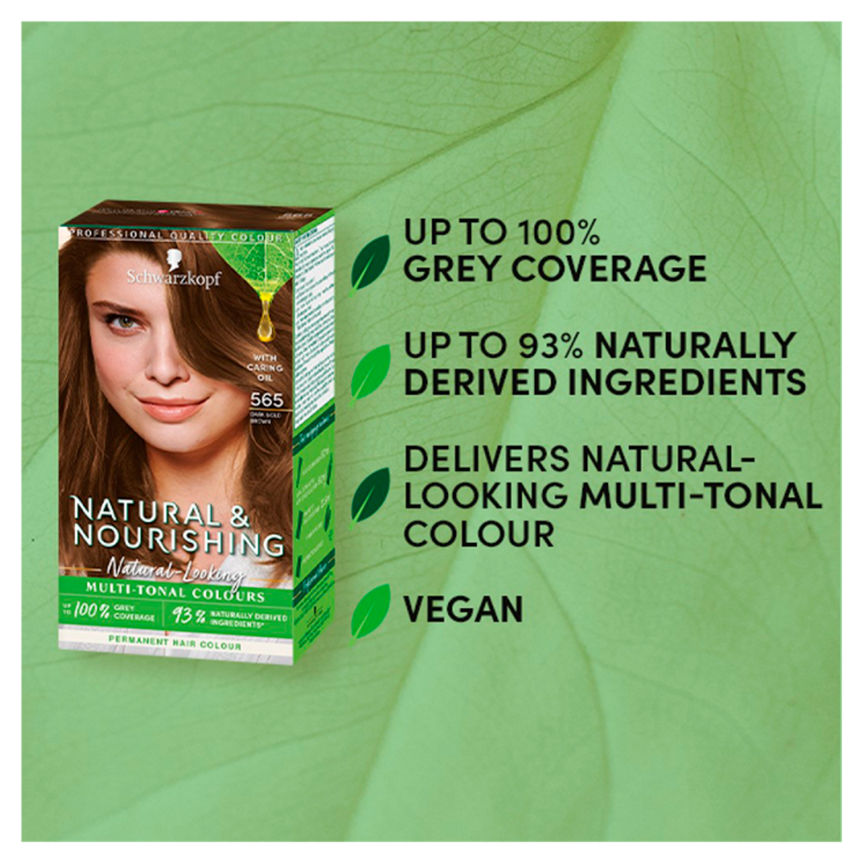 Schwarzkopf Natural & Nourishing Vegan Brown Hair Dye Dark Gold Brown 565 Permanent Hair Colourants & Dyes ASDA   