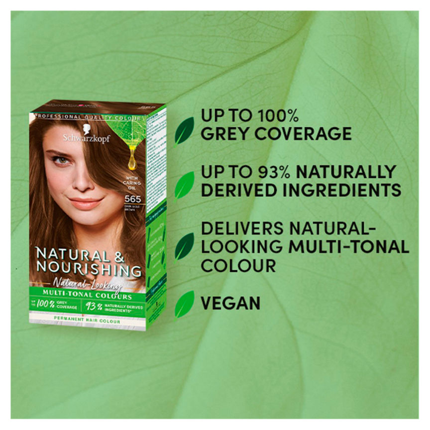 Schwarzkopf Natural & Nourishing Vegan Brown Hair Dye Dark Gold Brown 565 Permanent