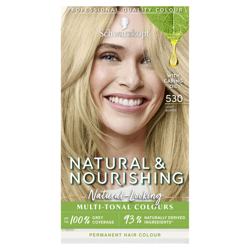 Schwarzkopf Natural & Nourishing Vegan Blonde Hair Dye Light Blonde 530 Permanent Hair Colourants & Dyes ASDA   