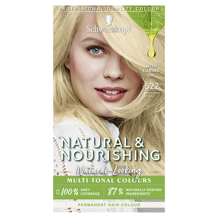 Schwarzkopf Natural & Nourishing Vegan Blonde Hair Dye Extra Light Blonde 522 Permanent Hair Colourants & Dyes ASDA   