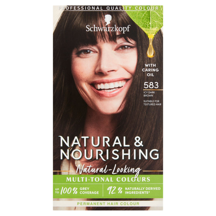 Schwarzkopf Natural & Nourishing Vegan Brown Hair Dye Icy Dark Brown 583 Permanent