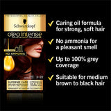 Schwarzkopf Oleo Intense Brown Hair Dye Deep Bordeaux 3-22 No Ammonia Permanent Hair Colourants & Dyes ASDA   