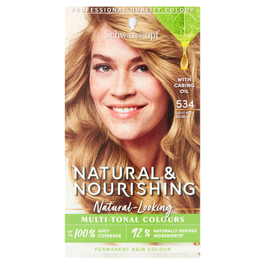 Schwarzkopf Natural & Nourishing 534 Light Beige Blonde Permanent Hair Colour Hair Colourants & Dyes ASDA   