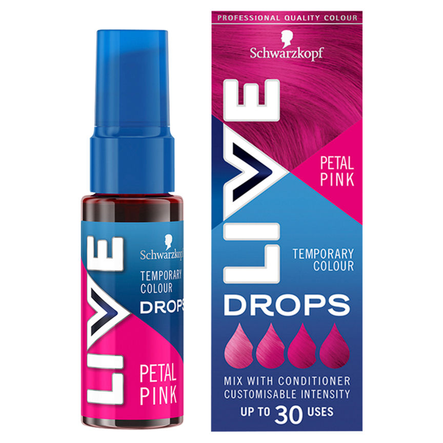 Schwarzkopf Live Petal Pink Temporary Colour Drops Hair Colourants & Dyes ASDA   