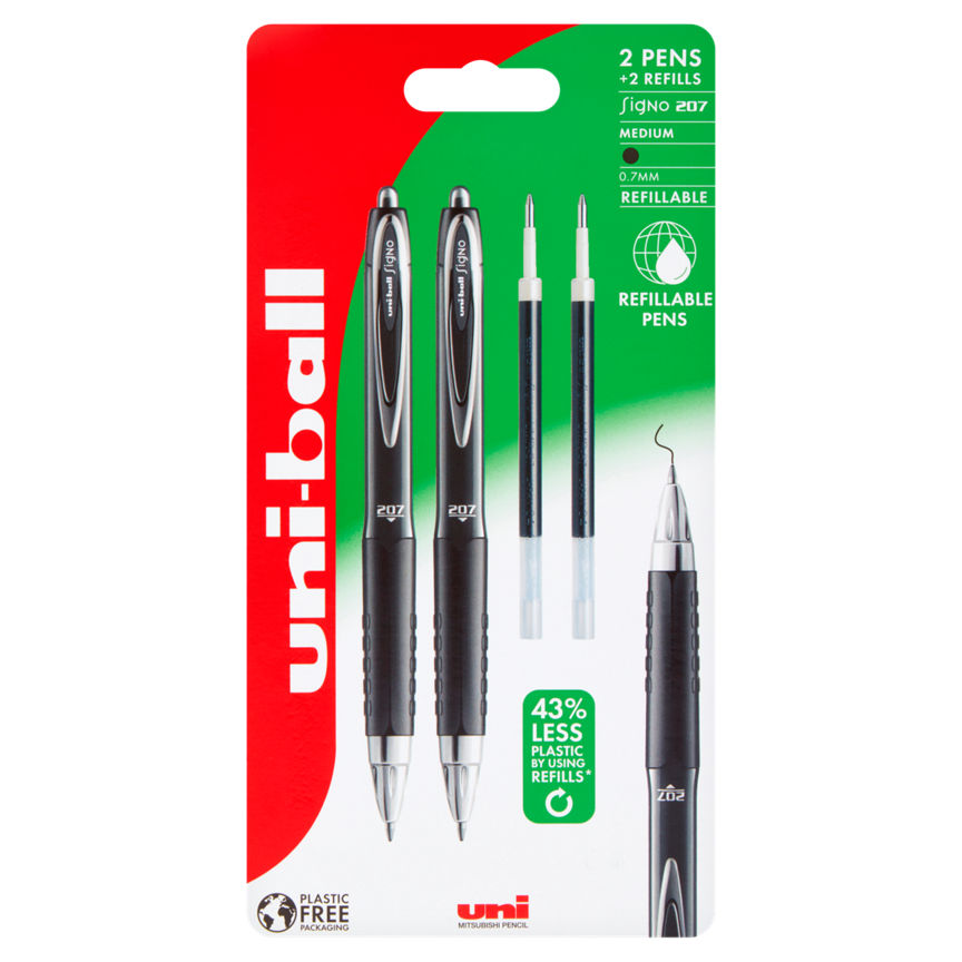 uni-ball SigNo 207 2 Pens + 2 Refills