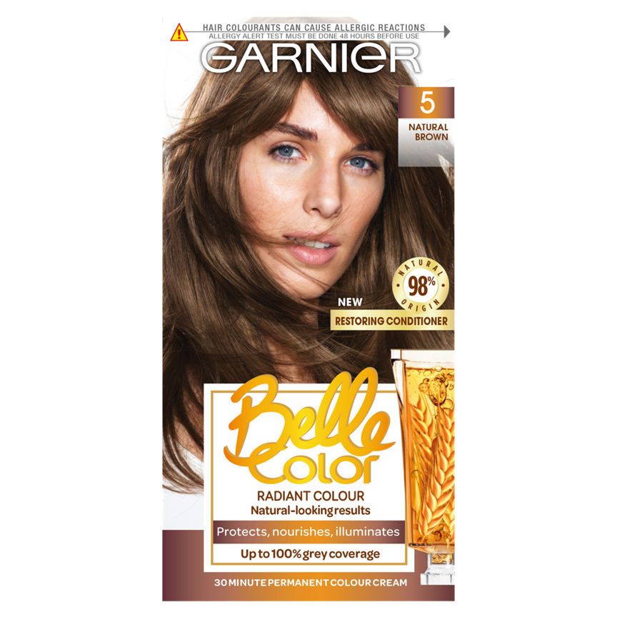 Garnier Belle Color 5 Natural Brown Permanent Hair Dye Hair Colourants & Dyes ASDA   