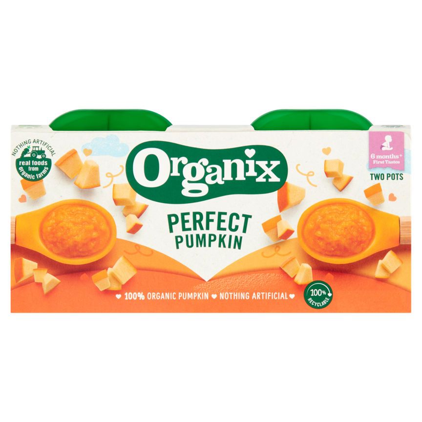 Organix Perfect Pumpkin Organic Baby Food Puree 2x Baby Food ASDA   