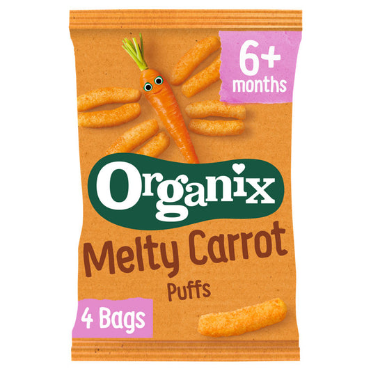 Organix Melty Carrot Puffs Organic Baby Finger Food Snack Multipack 4x18g Baby Food Boots   