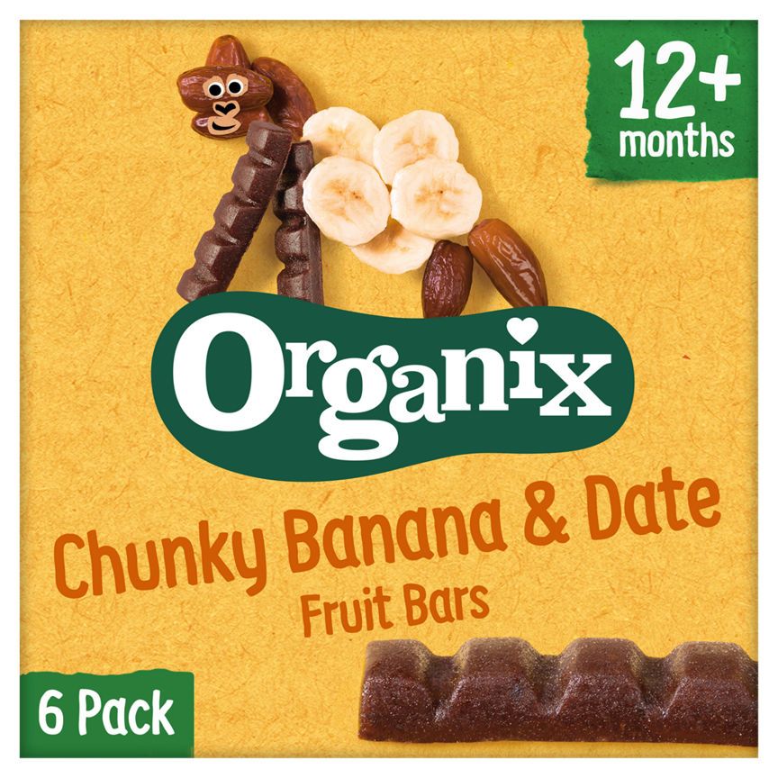 Organix Goodies Chunky Banana & Date Fruit Bars 12+ Months Baby Food ASDA   