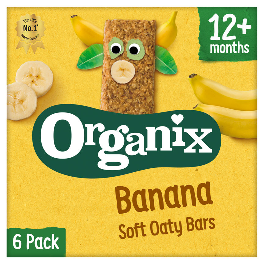 Organix Banana Organic Soft Oat Snack Bars Multipack 6x30g