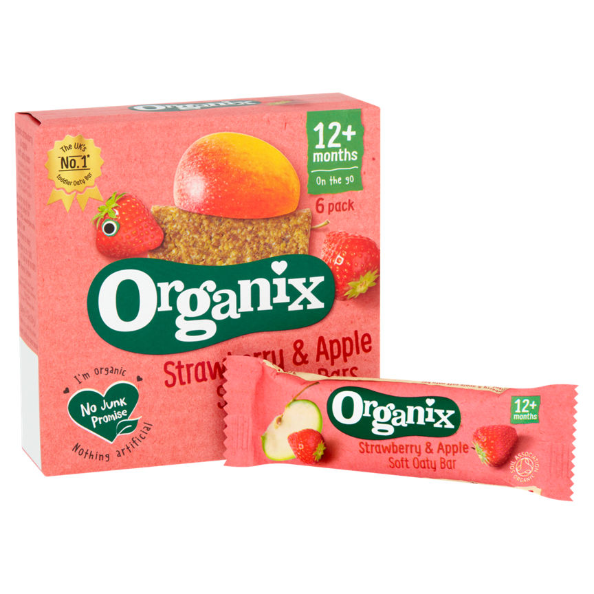 Organix Strawberry Organic Soft Oat Snack Bars Multipack 6x30g