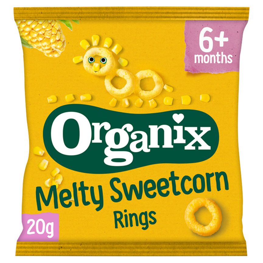 Organix Finger Foods Organic Sweetcorn Rings 7+ Months Baby Food ASDA   