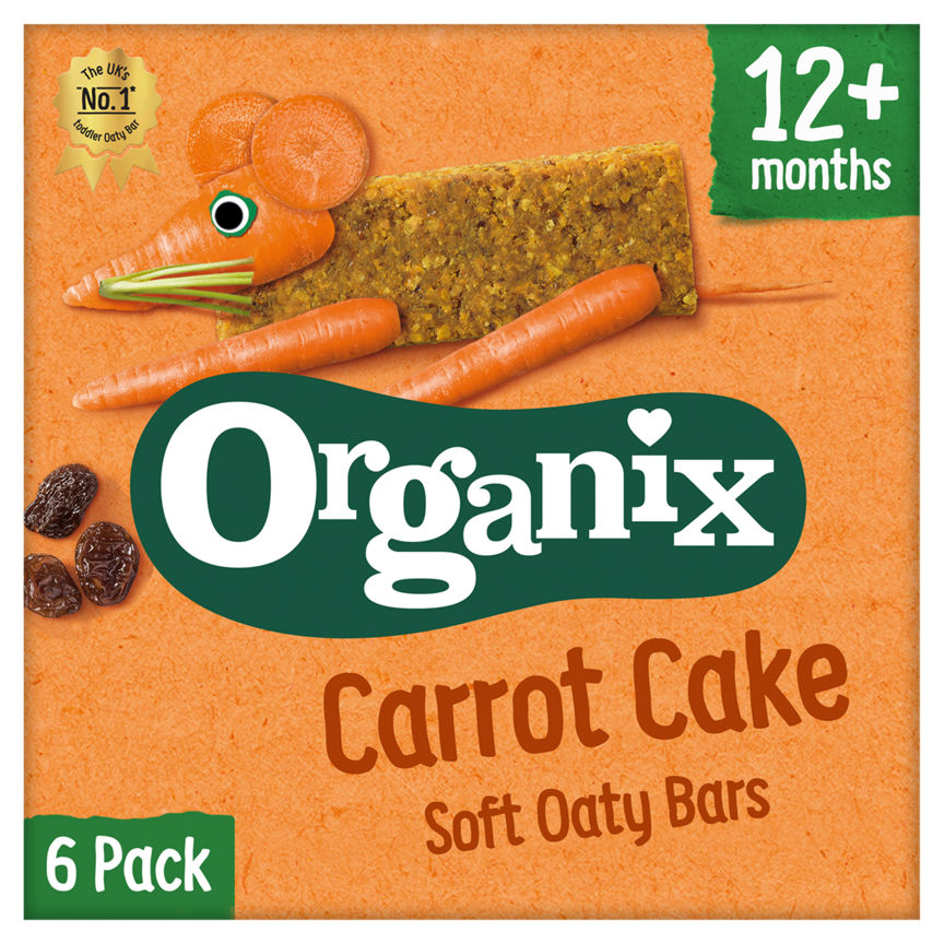 Organix Carrot Cake Organic Soft Oat Snack Bars Multipack 6x30g GOODS ASDA   