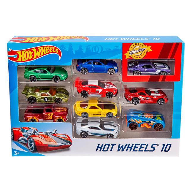 Hot Wheels 10 Pack Vehicle, 3 yrs+