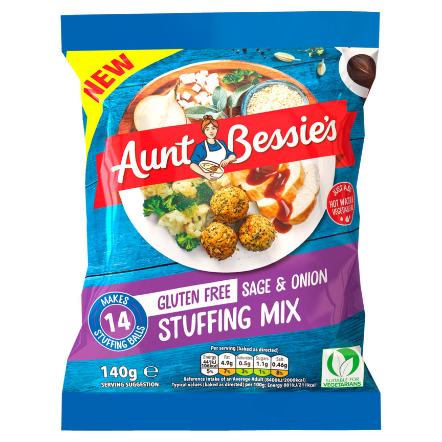 Aunt Bessie's Gluten Free Sage & Onion Stuffing Mix Sugar & Home Baking ASDA   