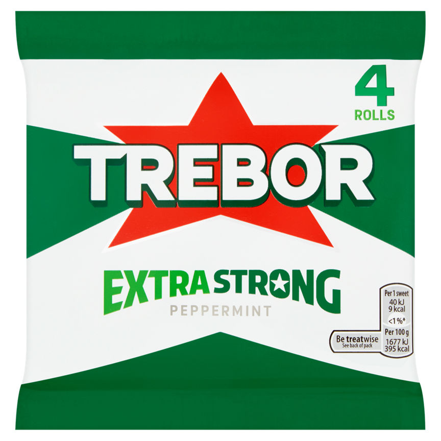 Trebor Extra Strong Peppermint Mints 4 Pack Snacks & Confectionery ASDA   