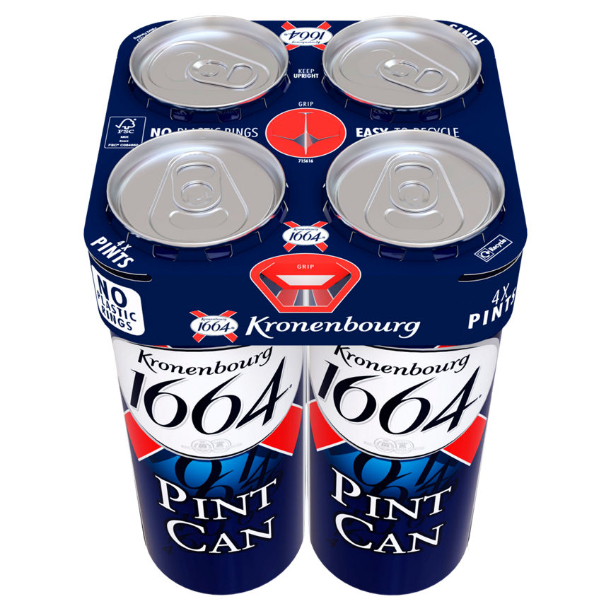 Kronenbourg 1664 Lager Beer 4x Cans Beer & Cider ASDA   