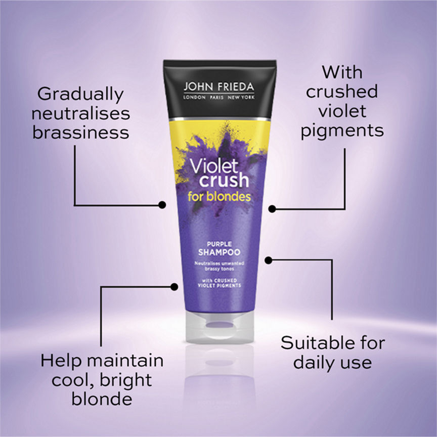 John Frieda Violet Crush Purple Shampoo 250ml for Brassy, Blonde Hair GOODS Boots   