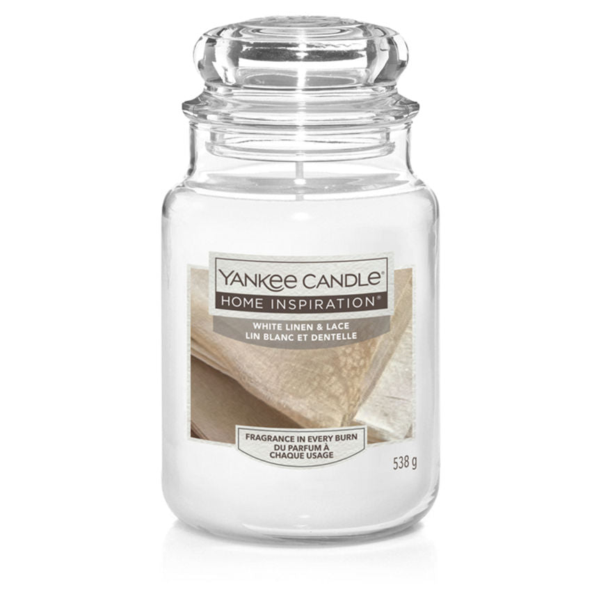 Yankee Candle Home Inspiration White Linen & Lace Large Jar General Household ASDA   