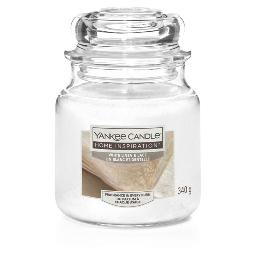 Yankee Candle Home Inspiration White Linen & Lace Medium Jar