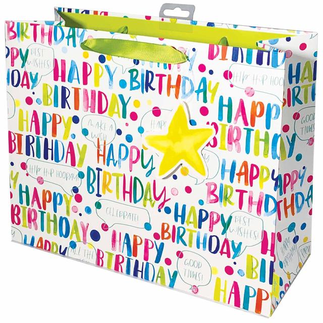 Happy Birthday Gift Bag, 28cm Miscellaneous M&S Default Title  