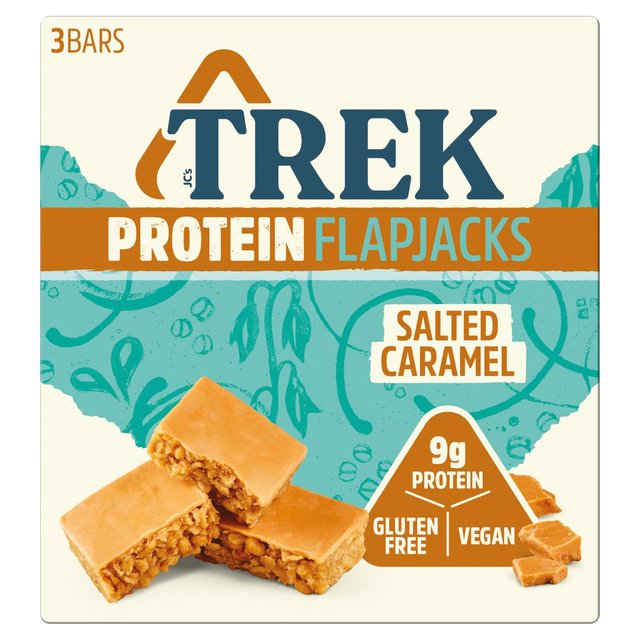 TREK Salted Caramel Protein Flapjacks Food Cupboard M&S   