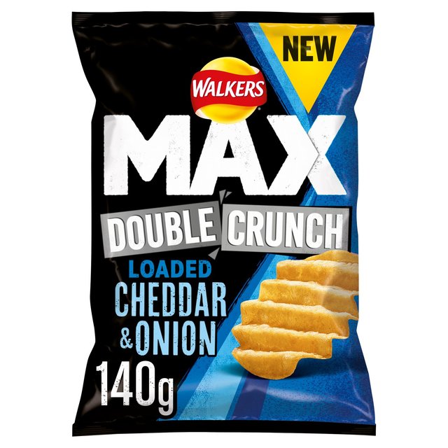 Walkers Max Double Crunch Cheddar & Onion Sharing Crisps