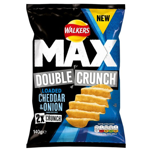 Walkers Max Double Crunch Cheddar & Onion Sharing Crisps GOODS M&S   