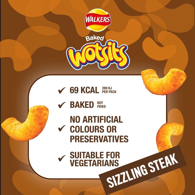 Walkers Wotsits Sizzling Steak Snacks Crisps, Nuts & Snacking Fruit M&S   