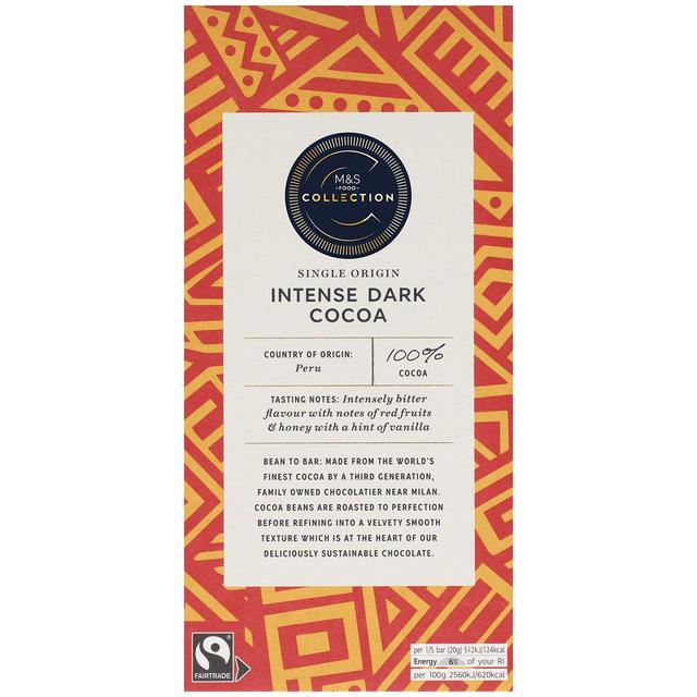 M&S 100% Cocoa Peruvian Dark Chocolate Sweets M&S Title  