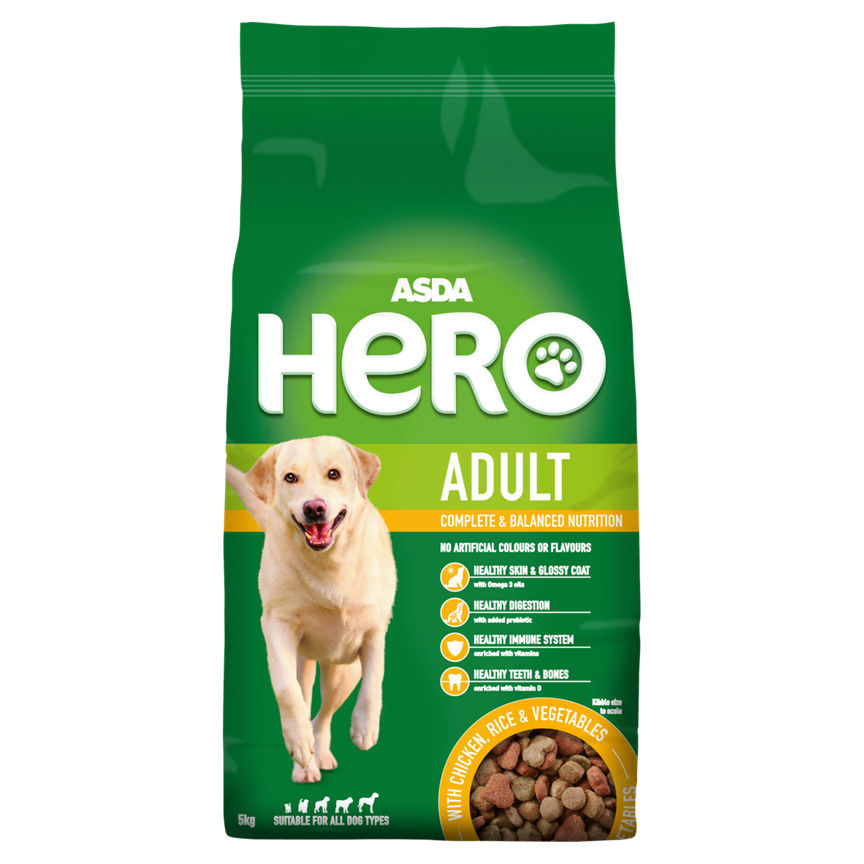 ASDA Hero Complete Chicken, Rice & Vegetables Dry Adult Dog Food