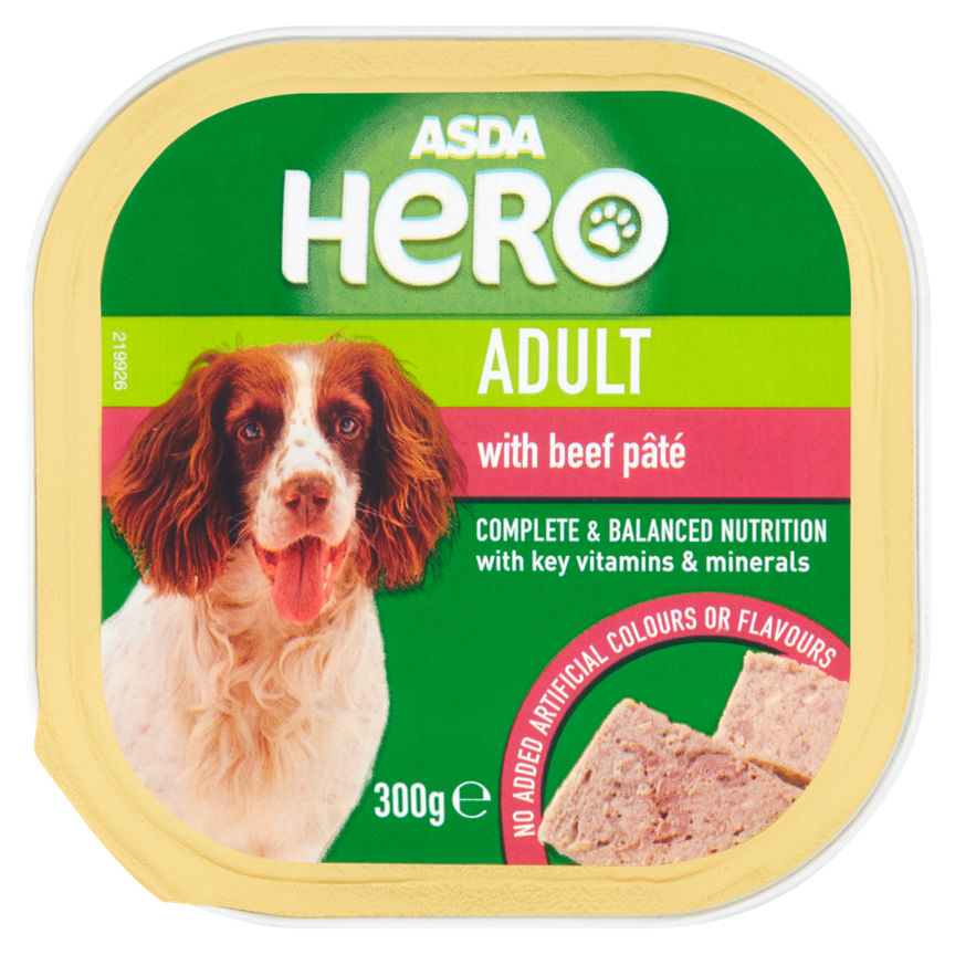 ASDA Hero with Beef Pâté Adult Dog Food Tray