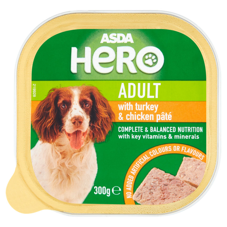 ASDA Hero with Turkey & Chicken Pâté Adult Dog Food Tray