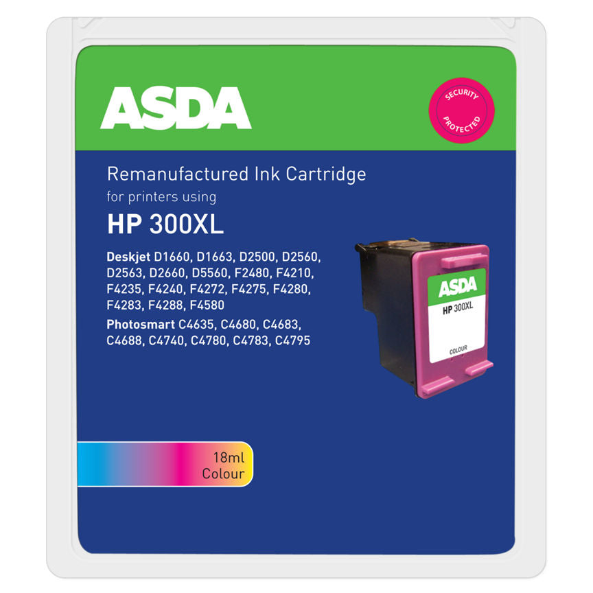 ASDA HP No300XL Colour Ink Cartridge General Household ASDA   