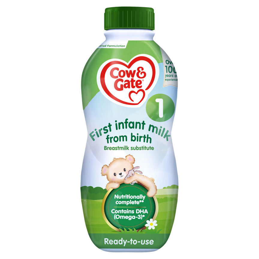 Cow & Gate 1 First Infant Milk Liquid Ready To Feed Formula From Birth Baby Milk ASDA   