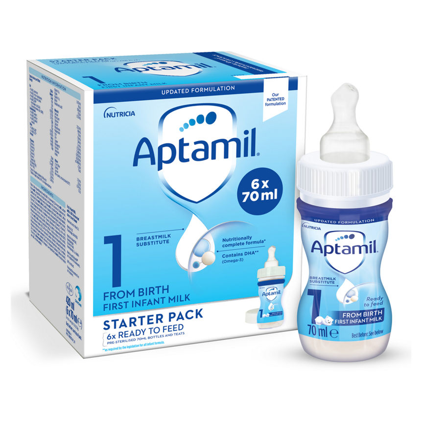 Aptamil 1 First Infant Milk Liquid Ready To Feed Starter Pack From Birth