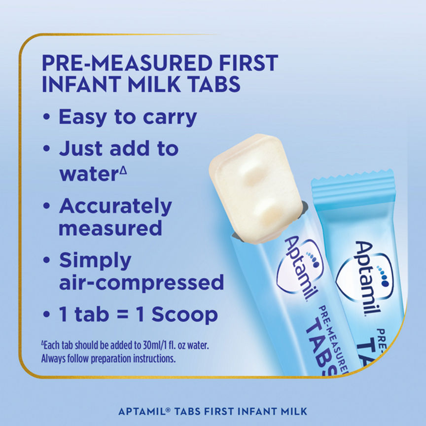 Aptamil Pre-Measured Tabs 1 From Birth First Infant Milk 24 Pack Baby Milk ASDA   