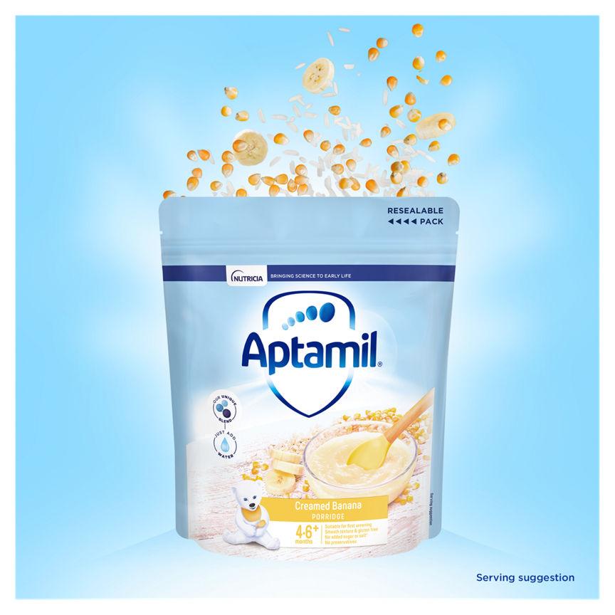 Aptamil Creamed Banana Porridge 4-6+ Months Baby Food ASDA   