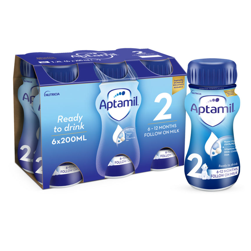 Aptamil 2 Follow On Baby Milk Formula Liquid Multipack 6 Pack