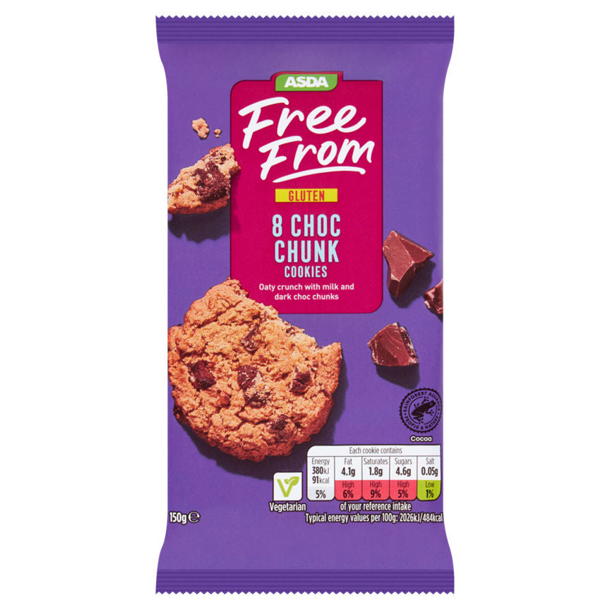 ASDA Free From Chocolate Chip Cookies biscuits