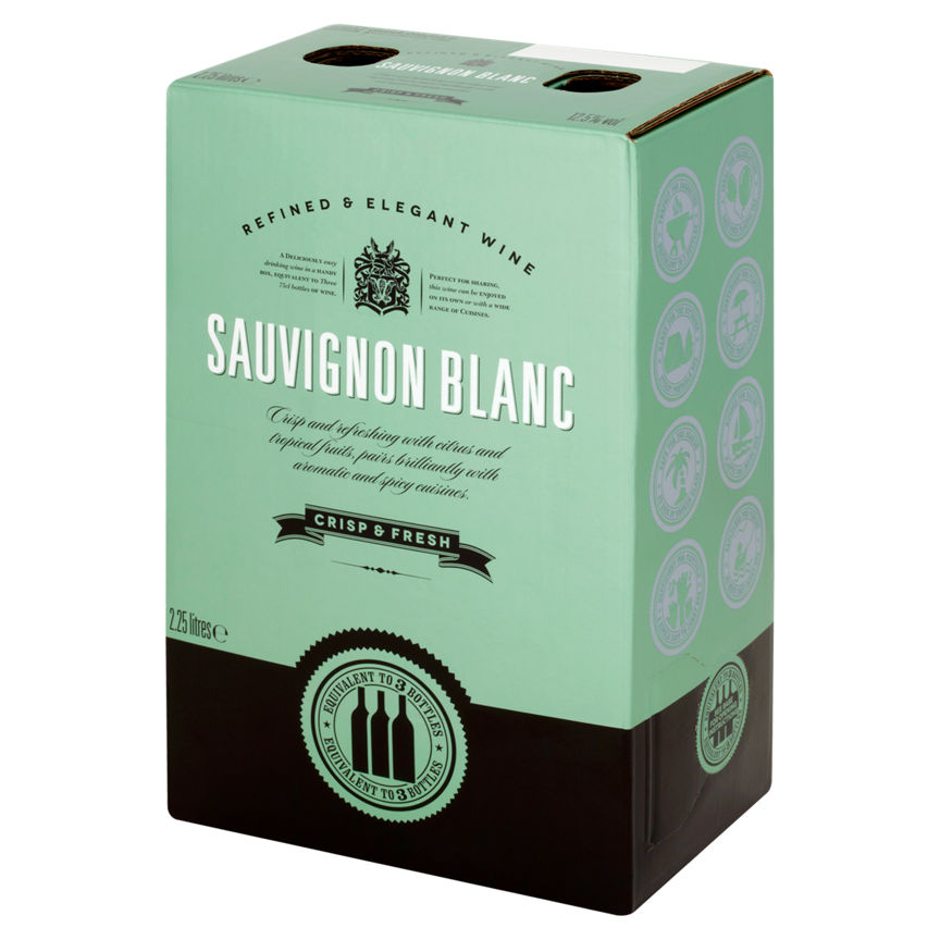 Refined & Elegant Sauvignon Blanc Boxed Wine Wine & Champagne ASDA   