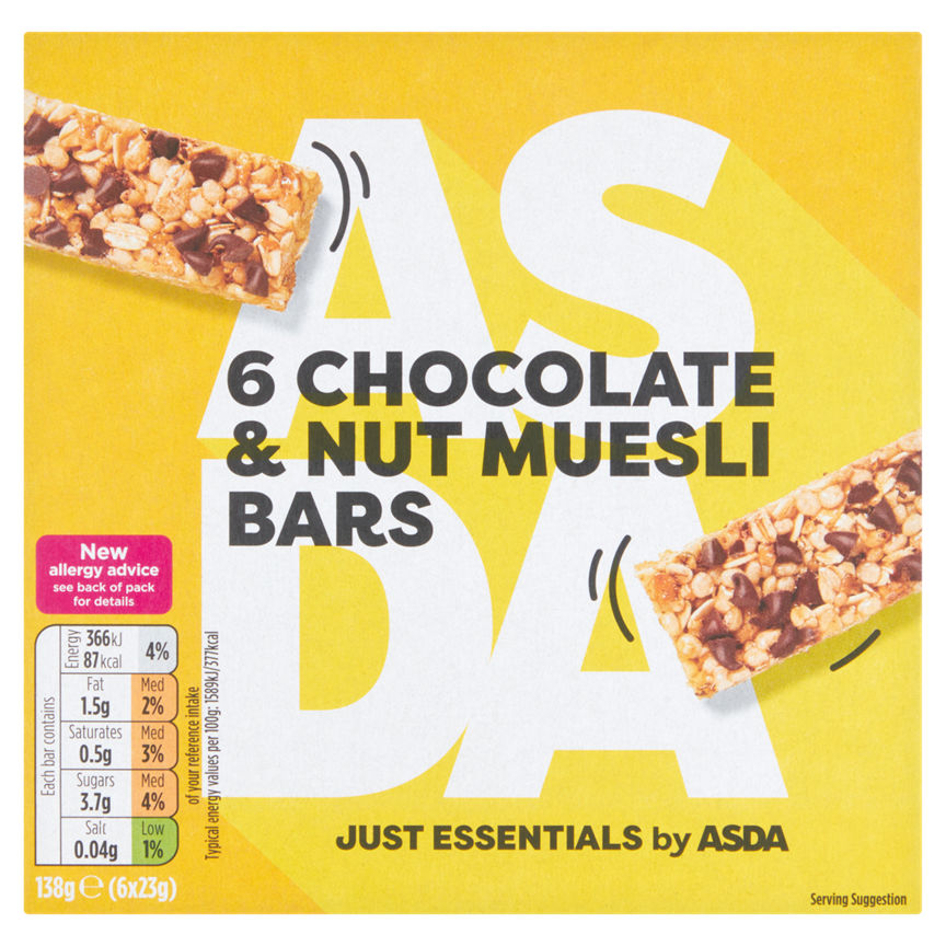 JUST ESSENTIALS by ASDA Chocolate & Nut Muesli Bars