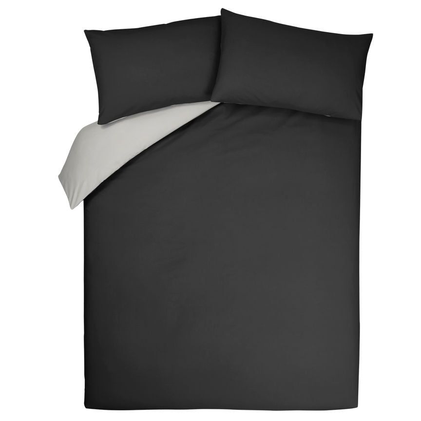 George Home Black Reversible King Duvet Cover