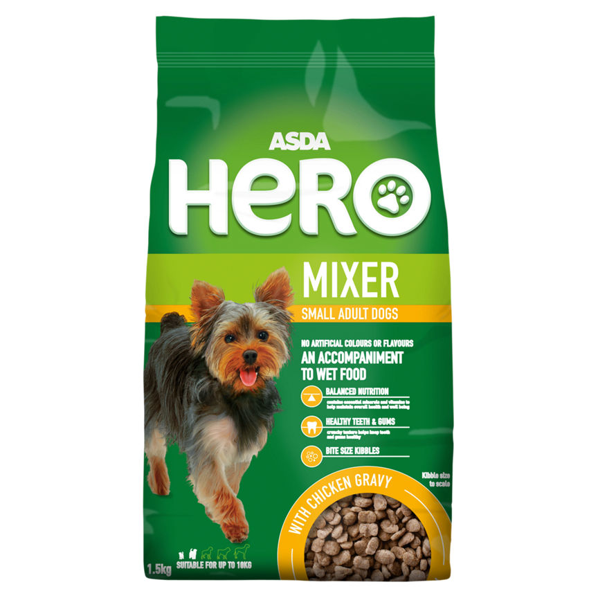 ASDA Hero Chicken in Gravy Dry Adult Dog Food Mixer