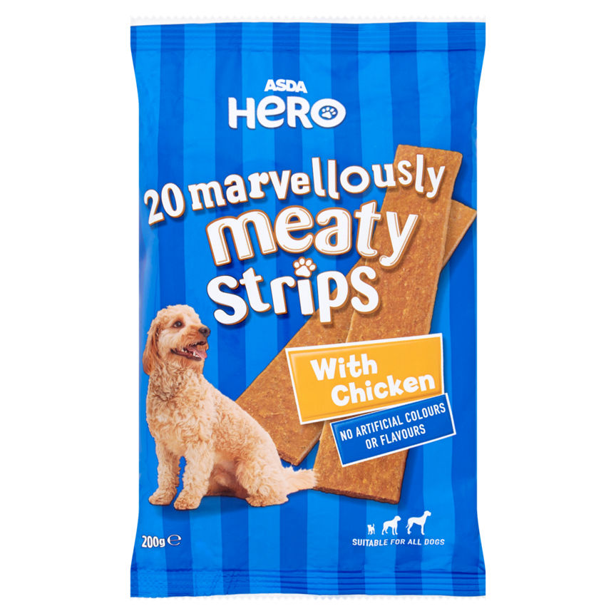 ASDA Hero Marvellously Meaty Strips with Chicken 20 Pack Dog Food & Accessories ASDA   